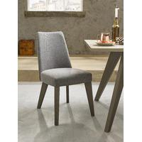 cadell aged oak upholstered chair smoke grey pair