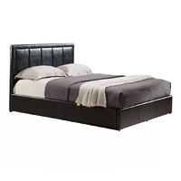 cadbury leather ottoman bed frame king black