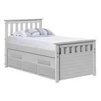 captains bergamo short guest bed single white and white