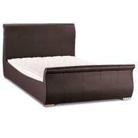 Camilla PU Leather Bed Frame Double Brown