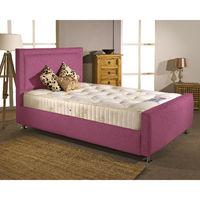 Calverton Divan Bed Frame Pink Chenille Fabric Small Single 2ft 6