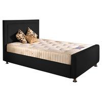 Calverton Fabric Upholstered King Bed in Black Bed Frame and Mattress
