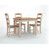 Camden Painted Pine & Ash Square Dining Table - 90cm & 2 Camden Chairs