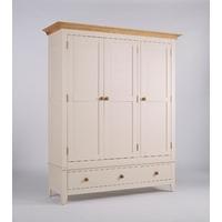 camden painted pine ash triple wardrobe with drawers