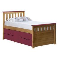 captains ferrara storage bed single antique and fuchsia