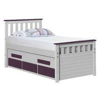 captains bergamo short guest bed single white and lilac