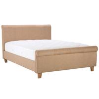 caramel fabric bed mink double