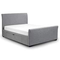 Capri Bed Frame With Drawers - Double - Light Grey