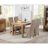 Camberley 120cm Oak Extending Dining Table with Henbury Fabric Dining Chairs