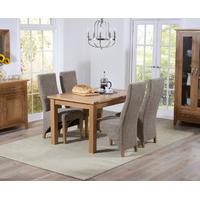 camberley 130cm oak extending dining table with henbury fabric dining  ...