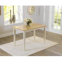 castleton 115cm oak and cream dining table