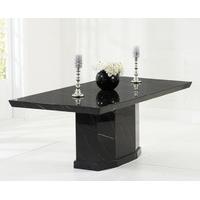 Carvelle 200cm Black Pedestal Marble Dining Table