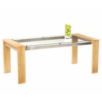 Canberra 180cm Solid Oak and Glass Dining Table