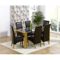 Canberra 150cm Solid Oak and Glass Dining Table with Vienna Chairs