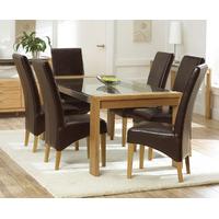 Canberra 180cm Solid Oak and Glass Dining Table with Vienna Chairs