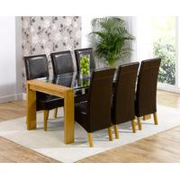 Canberra 200cm Solid Oak and Glass Dining Table with Vienna Chairs