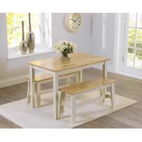 Castleton 115cm Dining Table Set with Benches