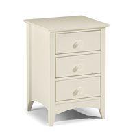 CAMEO 3 DRAWER BEDSIDE CABINET in White