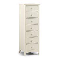 CAMEO 7 DRAWER NARROW CHEST in White