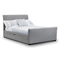 CAPRI UPHOLSTERED BED with 2 Drawers in Grey by Julian Bowen - King