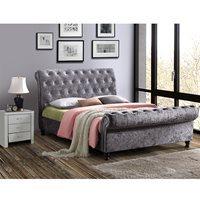 CASTELLO UPHOLSTERED BED in Steel by Birlea - King