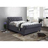 CASTELLO UPHOLSTERED SIDE OTTOMAN BED in Charcoal by Birlea - King