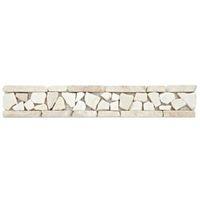 Cappuccino Mosaic Marble Border Tile (L)300mm (W)50mm