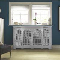 Cambridge Adjustable Medium - Large White Painted Radiator Cover