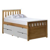 captains ferrara storage bed single antique and white