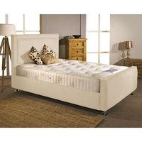 Calverton Divan Bed and Mattress Set Cream Chenille Fabric Small Single 2ft 6