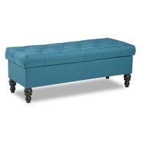 Cassy Fabric Ottoman with Storage Teal