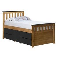 captains ferrara storage bed single antique and graphite