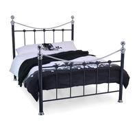 cambridge black and chrome metal bed single