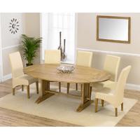 cavendish 165cm oak all sides extending table with cream cannes chairs