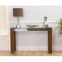 Cannes Walnut and Glass Console Table