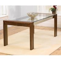 Cannes 180cm Walnut and Glass Dining Table