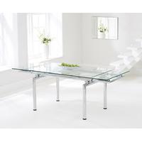 calgary 140cm extending glass dining table