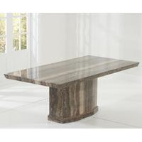 Carvelle 200cm Brown Pedestal Marble Dining Table
