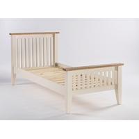 camden ash and cream single size bed frame