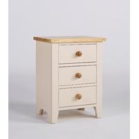 camden ash and cream 3 drawer bedside table
