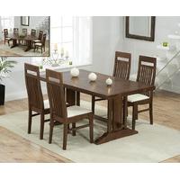 cavendish 165cm dark oak all sides extending table with monaco chairs