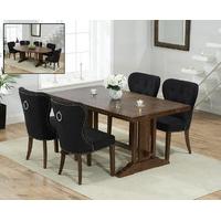 cavendish 165cm dark oak all sides extending table with knightsbridge  ...