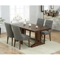 cavendish 165cm dark oak all sides extending table with pacific fabric ...