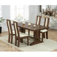 cavendish 165cm dark oak all sides extending table with toronto chairs