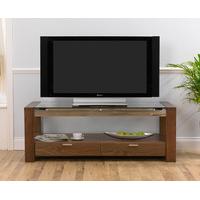 cannes 150cm walnut and glass tv unit