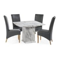 Calacatta Square Marble Dining Table with Cannes Chairs