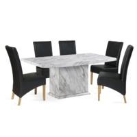 Calacatta 160cm Marble Dining Table with Cannes Chairs