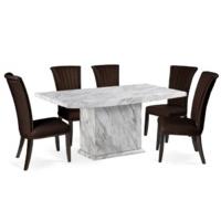 Calacatta 160cm Marble Dining Table with Alpine Chairs