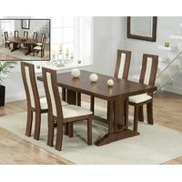 cavendish 165cm dark oak all sides extending table with toronto chairs