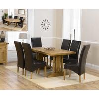 cavendish 165cm oak all sides extending table with cannes chairs